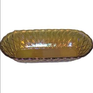 Vintage carnival glass oval dish